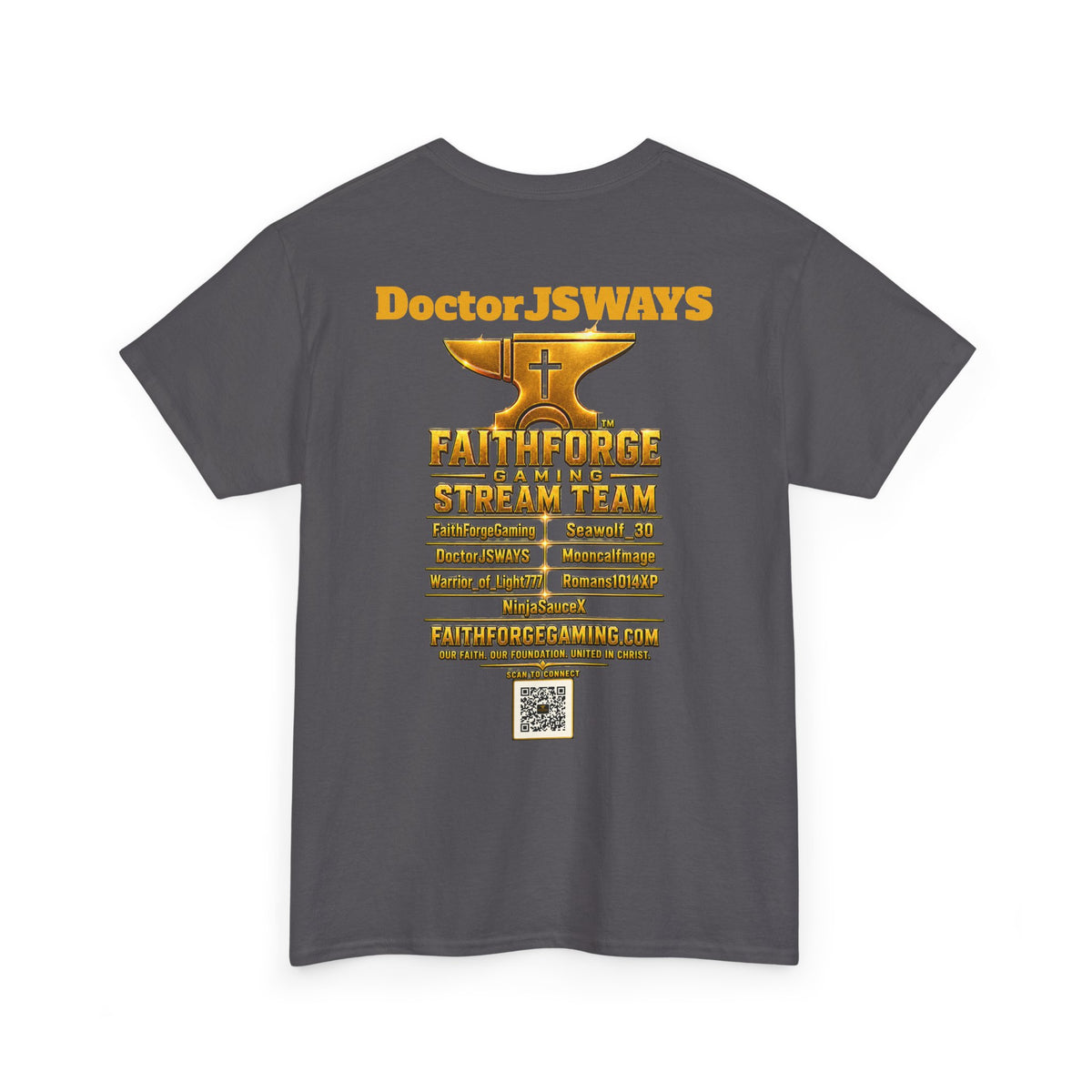 FaithForgeGaming Tee — FaithForge Stream Team Black Graphic T‑Shirt -DoctorJSWAYS