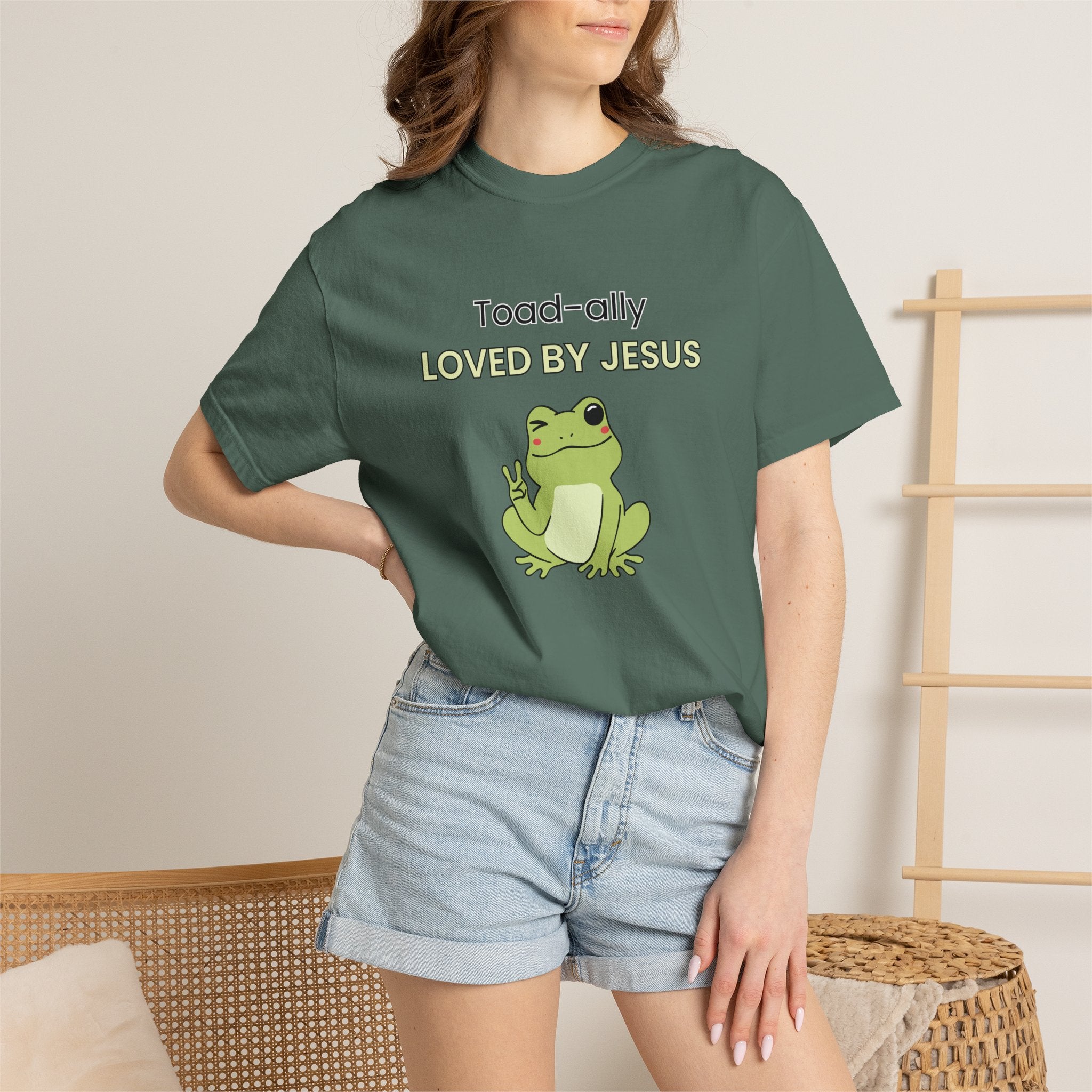 T-shirt - "Toad-ally Loved by Jesus" Cute Frog Christian Tee
