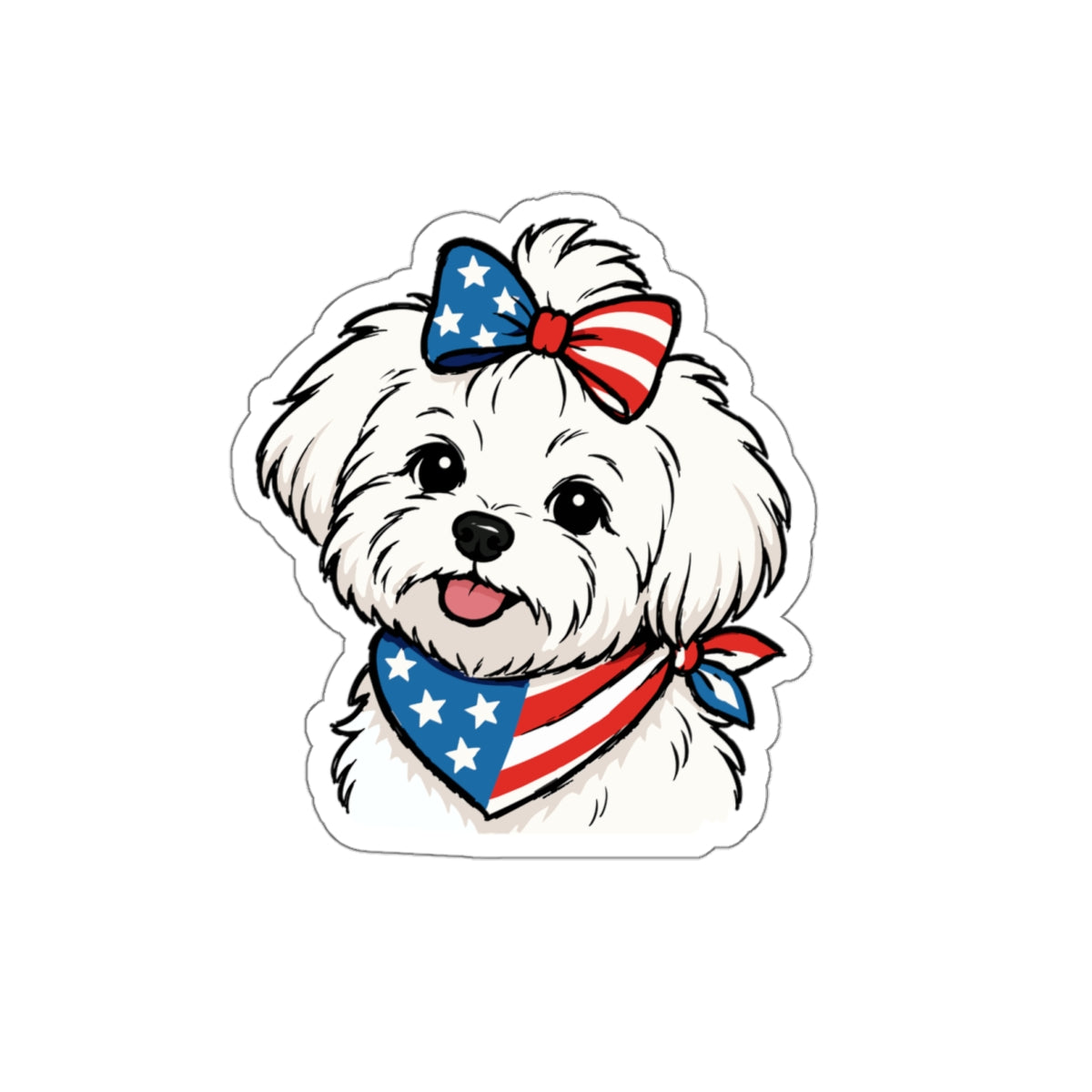 Copy of Patriotic Sticker Pack — Puppy Love 4th of July Red White Blue Die-Cut Stickers