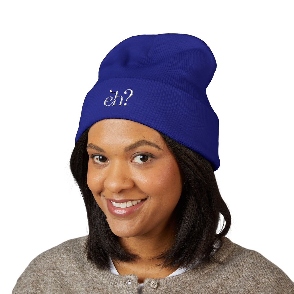 (Canada) Embroidered “eh?” Knit Toque