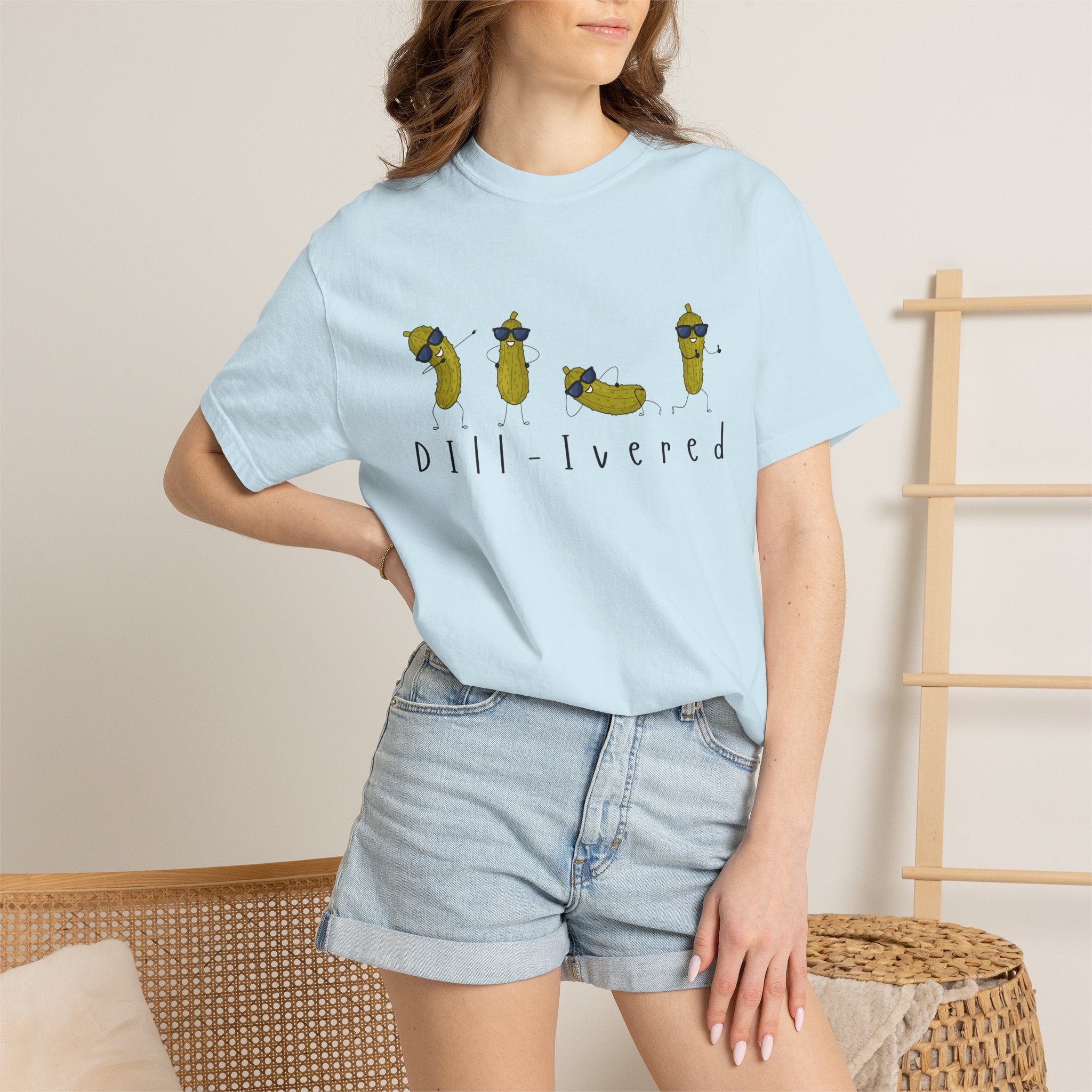 Dill-Livered Pickle Pun T-Shirt — Funny Pickle Lover Tee