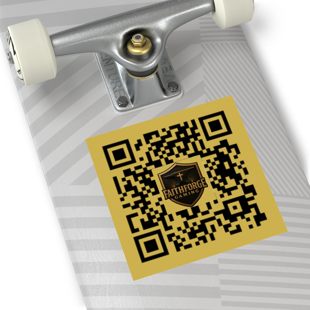 FaithForgeGaming.com QR Code Square Vinyl Sticker
