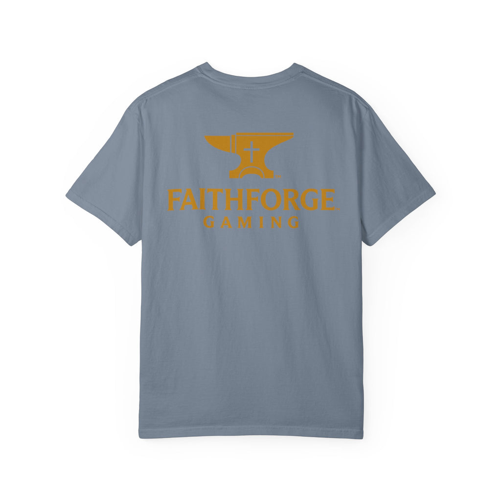 FaithForge Gaming T-Shirt — Logo Tee with Anvil & Cross (Christian Gamer Apparel)