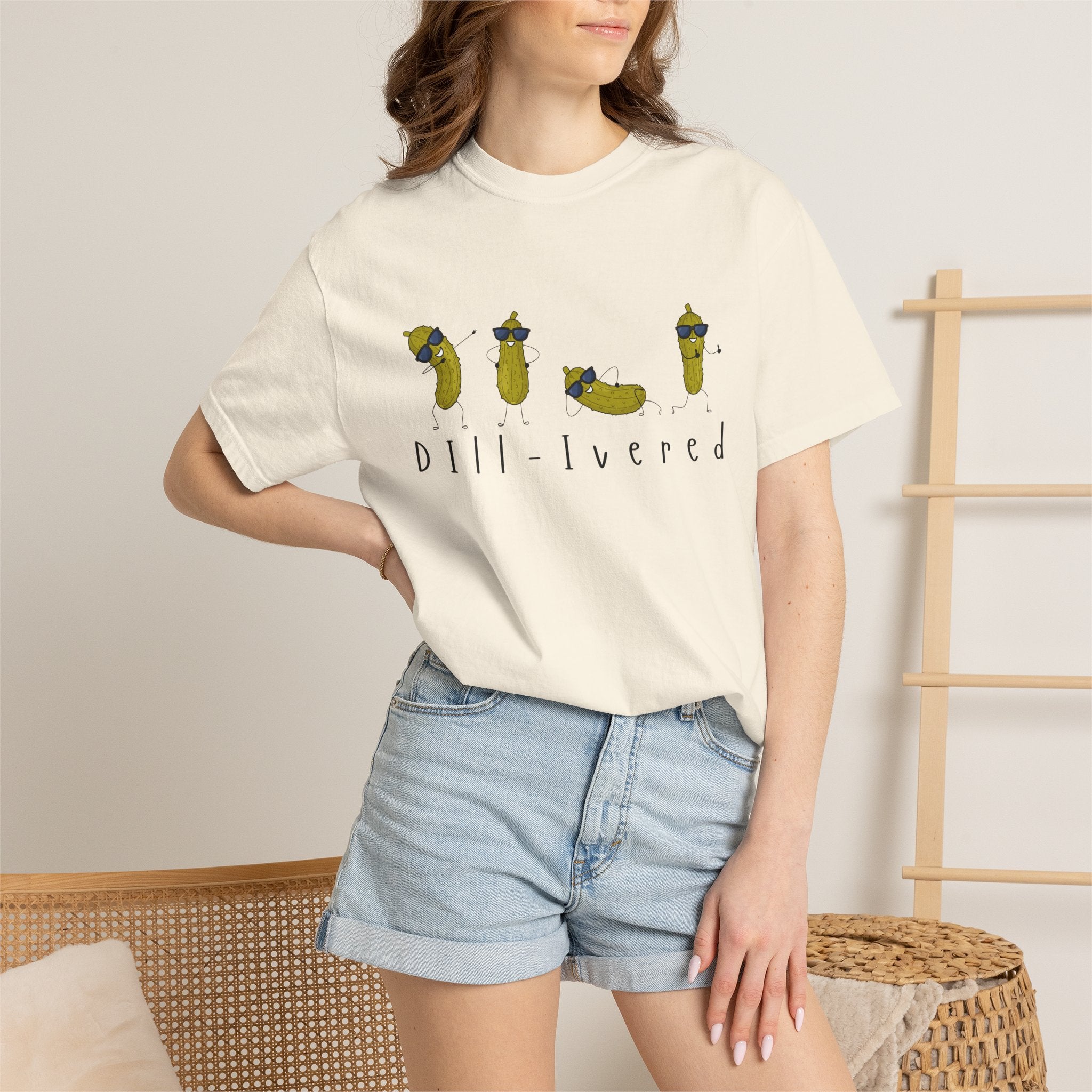 Dill-Livered Pickle Pun T-Shirt — Funny Pickle Lover Tee