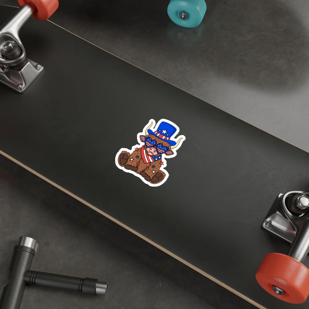 Patriotic Sticker Pack — Star Spangled Bull 4th of July Red White Blue Die-Cut Stickers