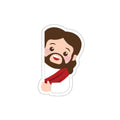 Cute Jesus Die-Cut Sticker — Christian Faith Emoji Sticker for Laptops, Bibles & Gifts