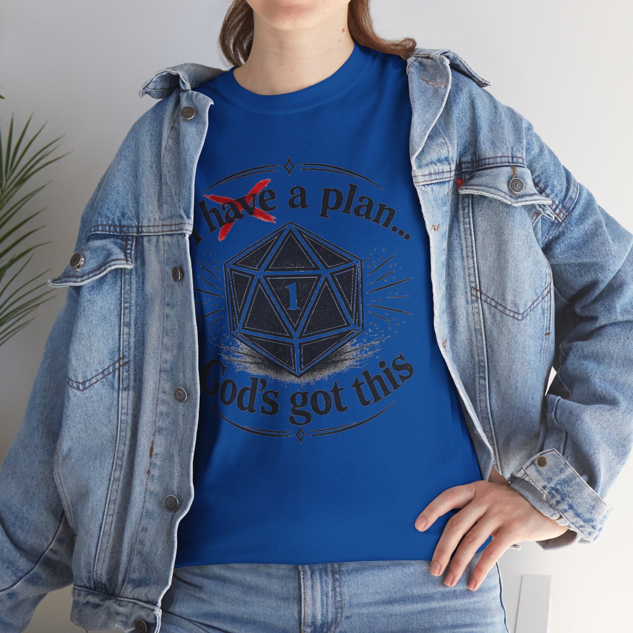I XhaveX a plan... God’s Got This T-Shirt Dark — D20 Dice Faith Gamer Tee