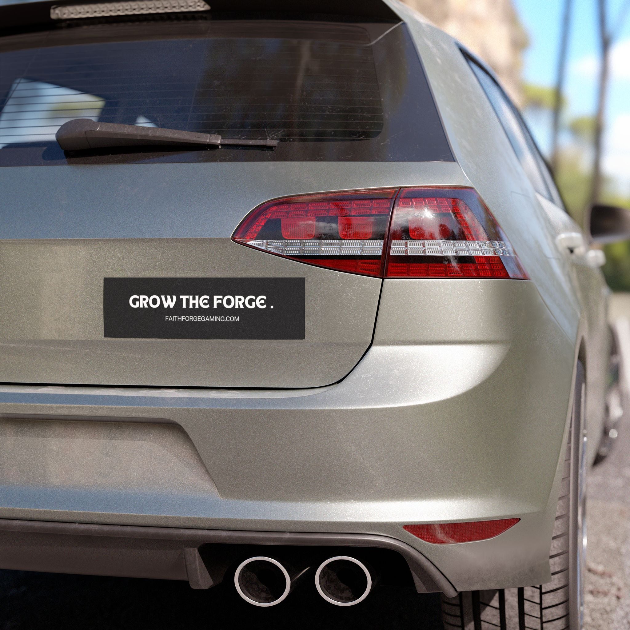 Car Magnet — "Grow The Forge" Black Bumper Sticker with FaithForgeGaming.com