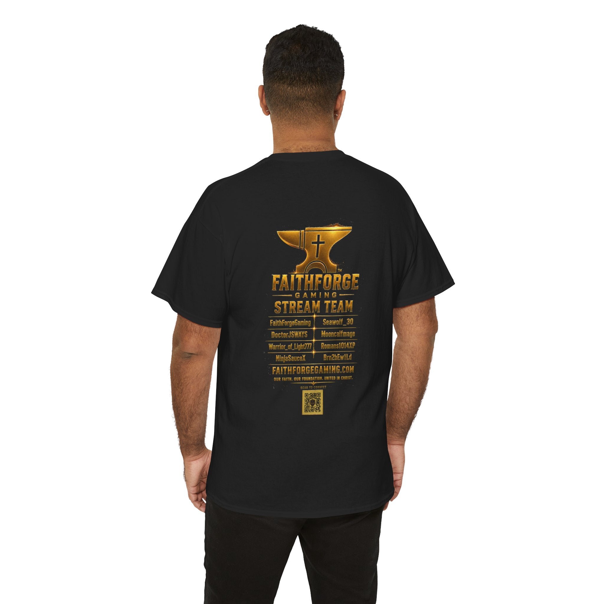 FaithForgeGaming Tee — FaithForge Stream Team Black Graphic T‑Shirt -FaithForgeGaming