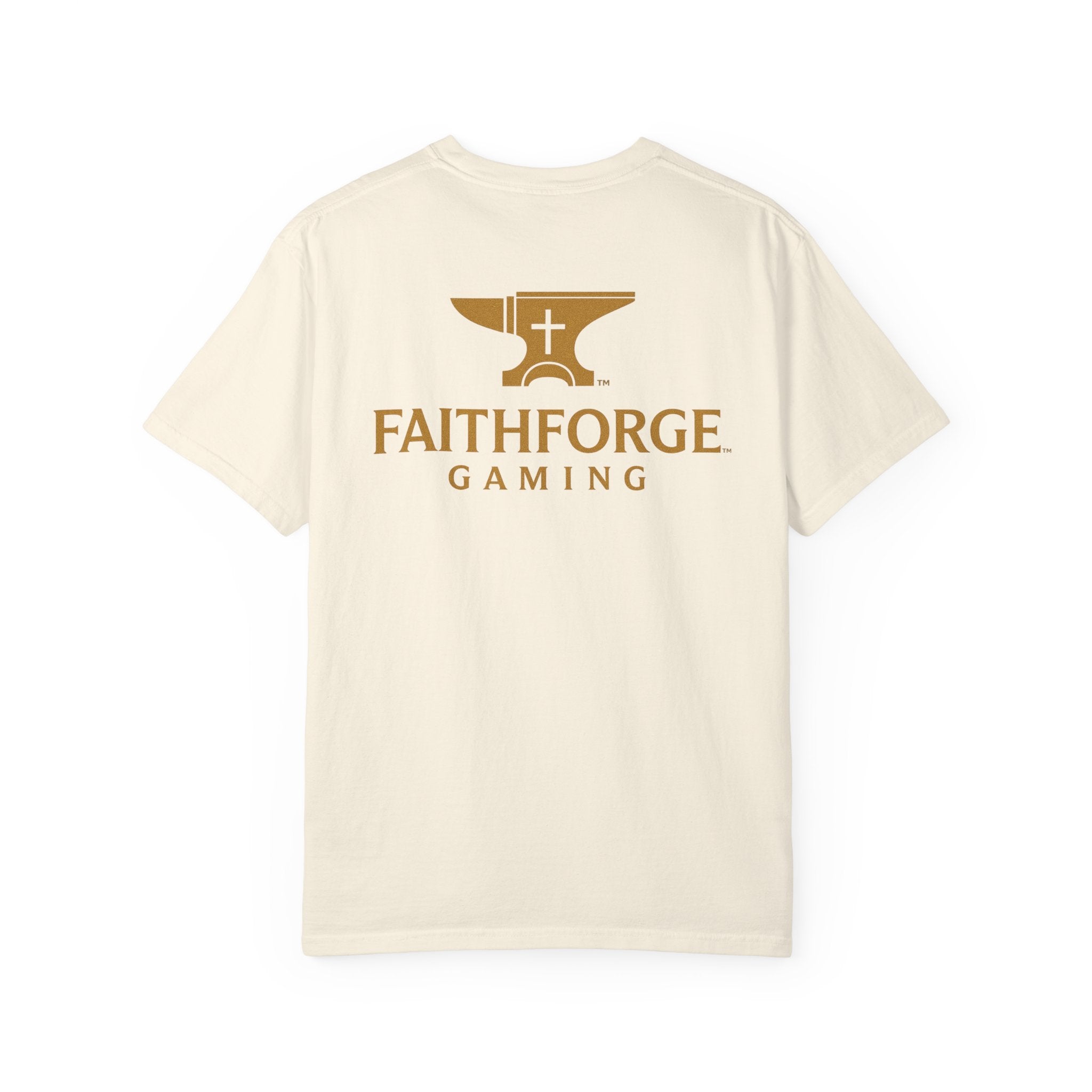 FaithForge Gaming T-Shirt — Logo Tee with Anvil & Cross (Christian Gamer Apparel)