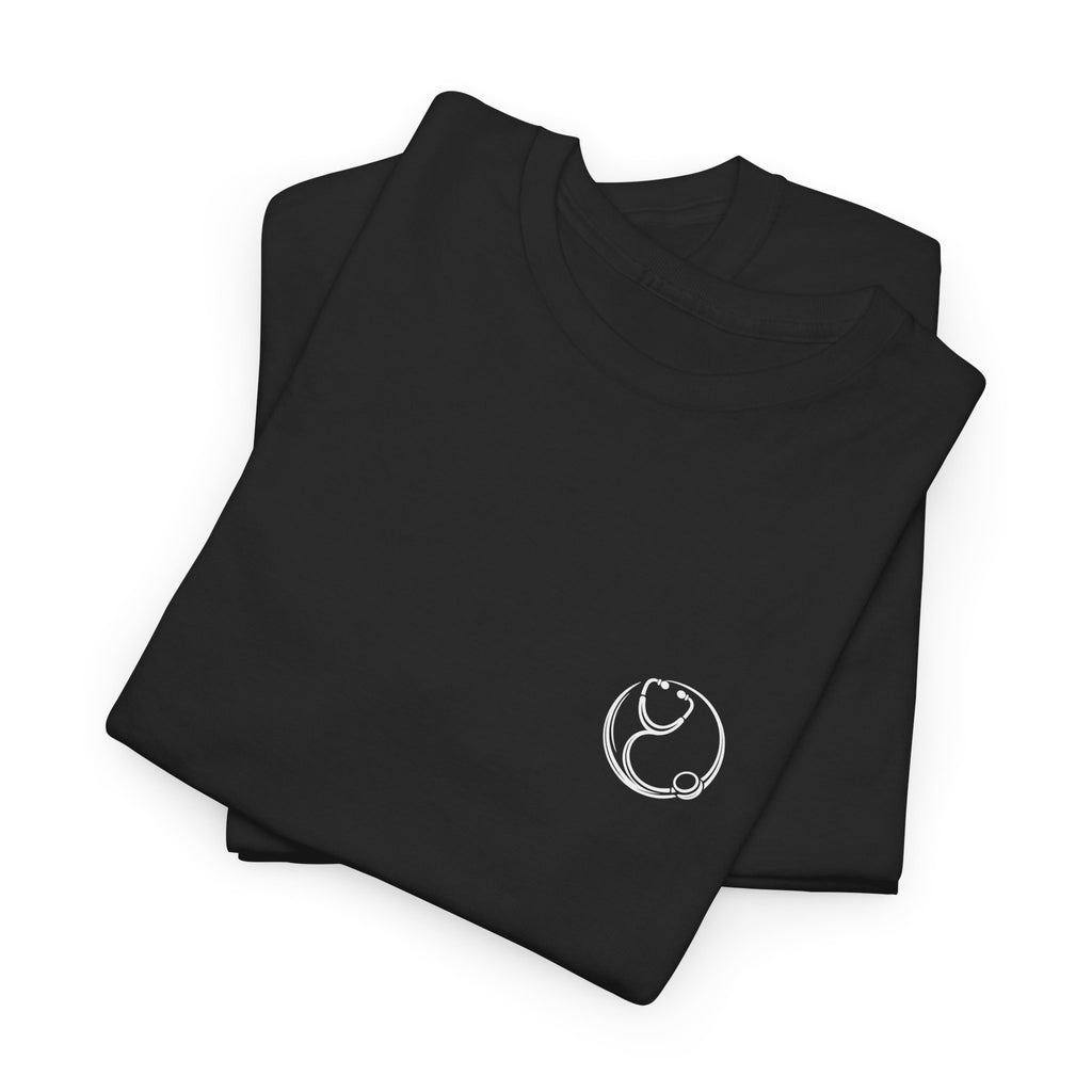 DoctorJSWAYS Let Me Explain T-Shirt — Minimal Logo Black Tee with Bold Back Text