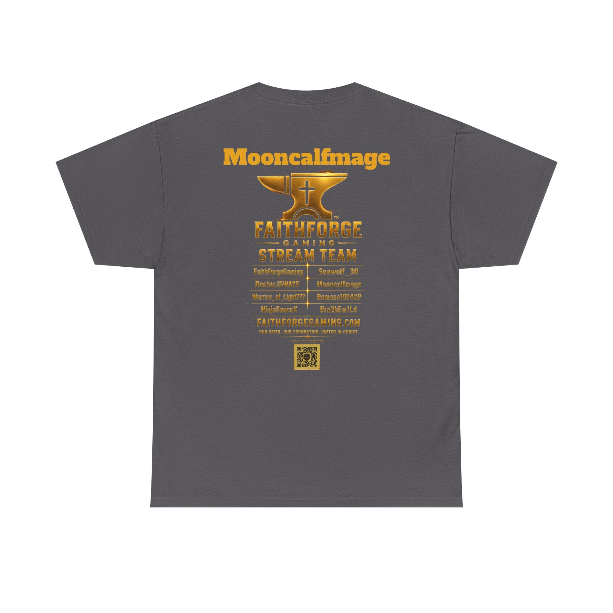 FaithForgeGaming Tee — FaithForge Stream Team Black Graphic T‑Shirt -Mooncalfmage