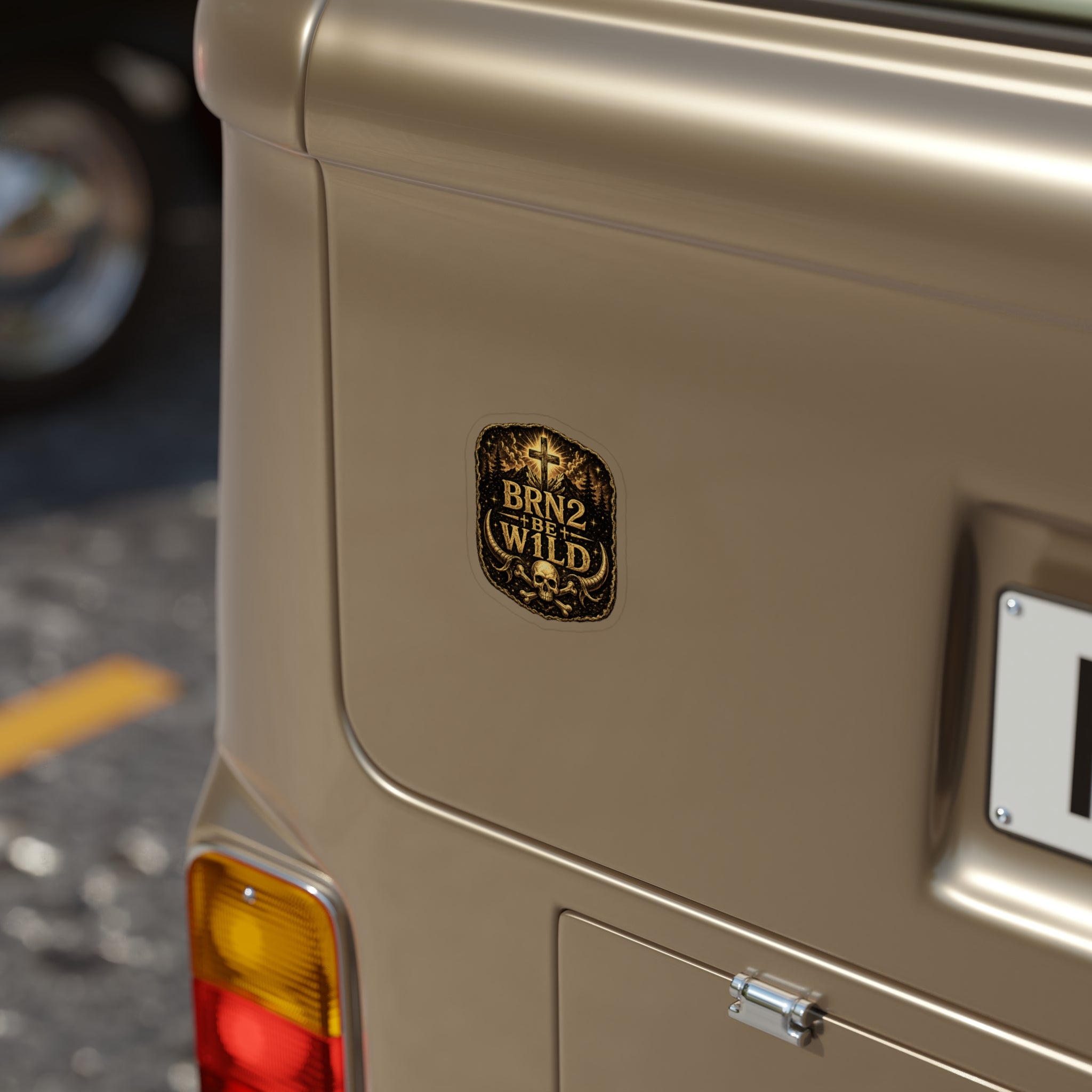 BRN2BEW1LD-Cut Outdoor Sticker - Waterproof Transparent Logo Decal