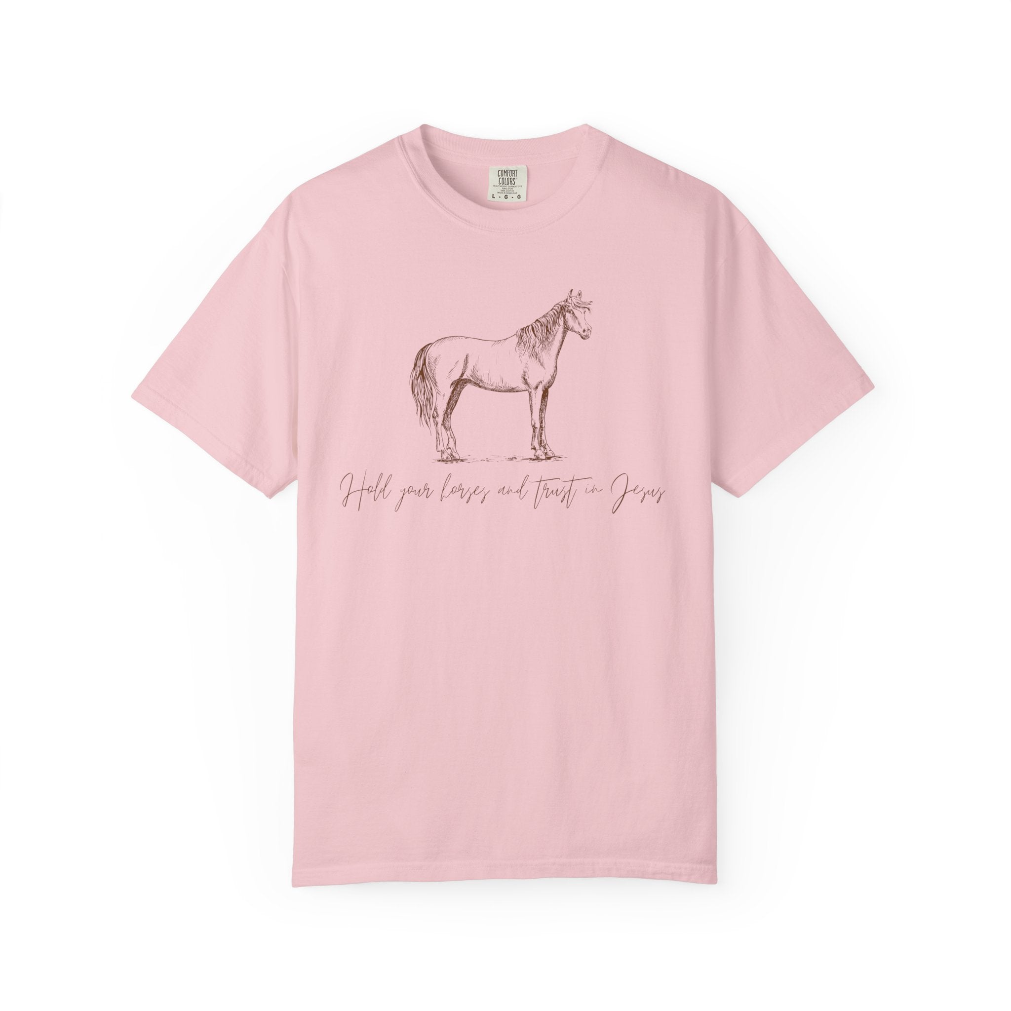 Horse Sketch T‑Shirt — Minimalist Handwritten Quote Tee