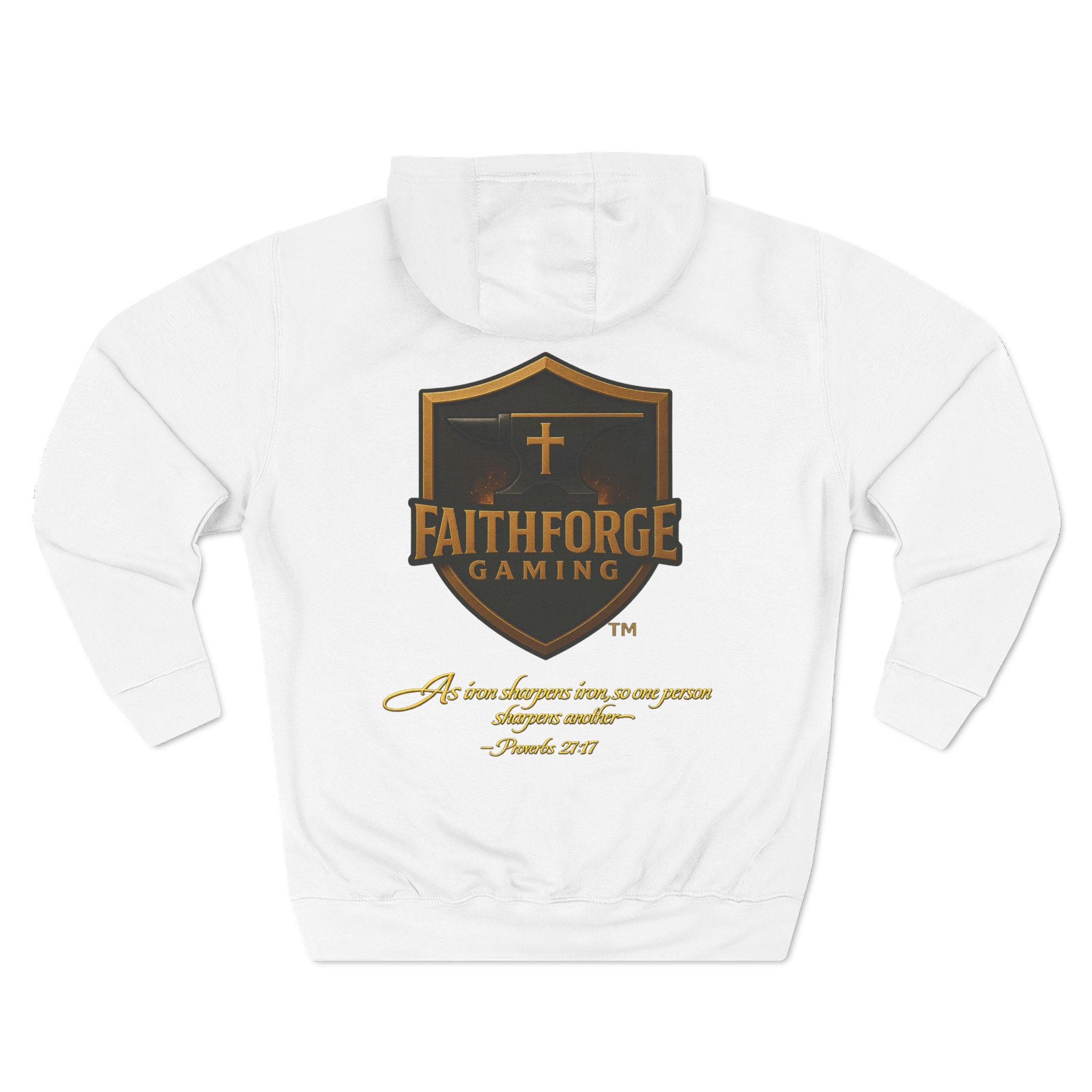 Faithforge Gaming Hoodie — Faith Quote Shield Logo Fleece Hoodie