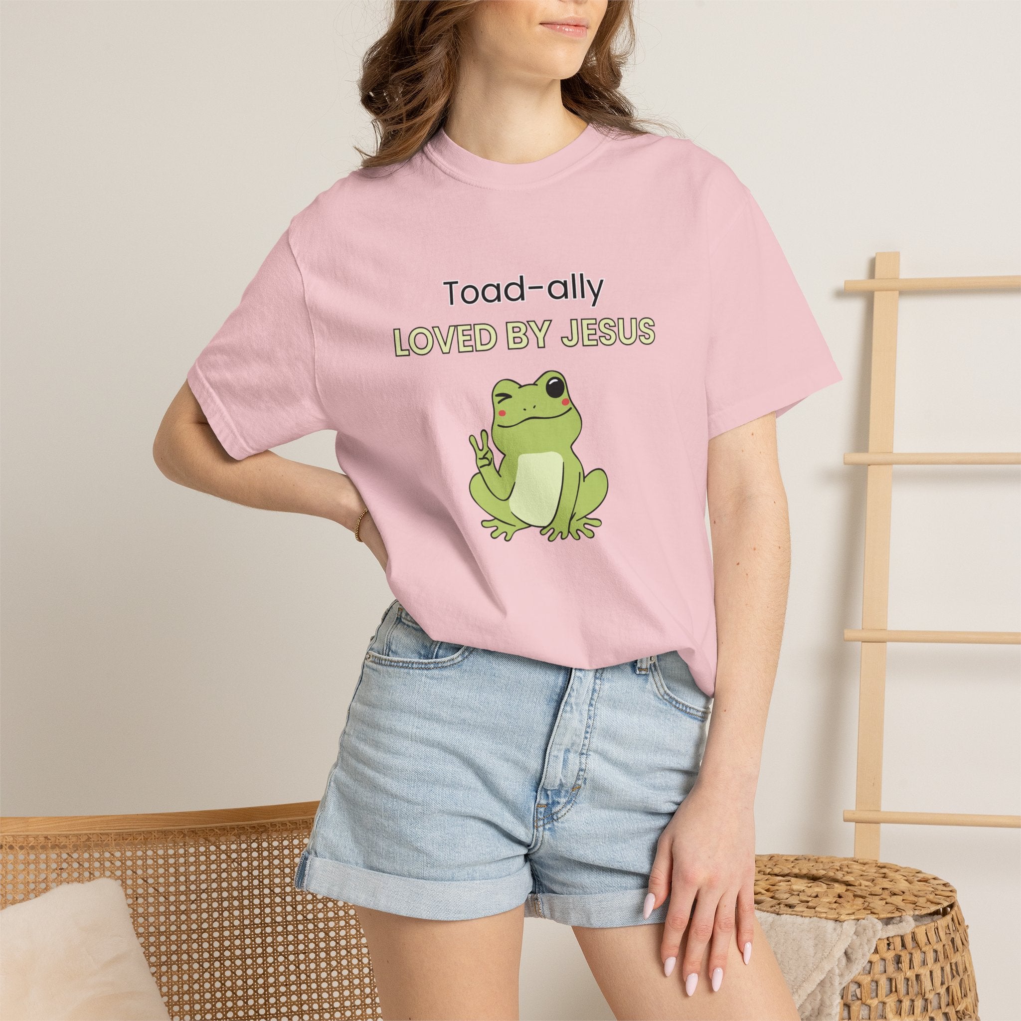 T-shirt - "Toad-ally Loved by Jesus" Cute Frog Christian Tee