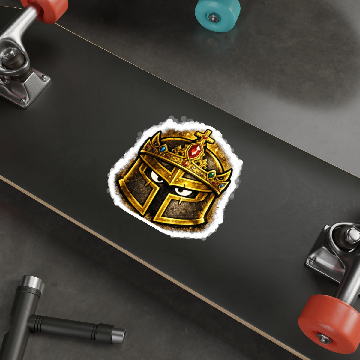 FaithForge Knight Crown Die-Cut Sticker — Water-resistant vinyl
