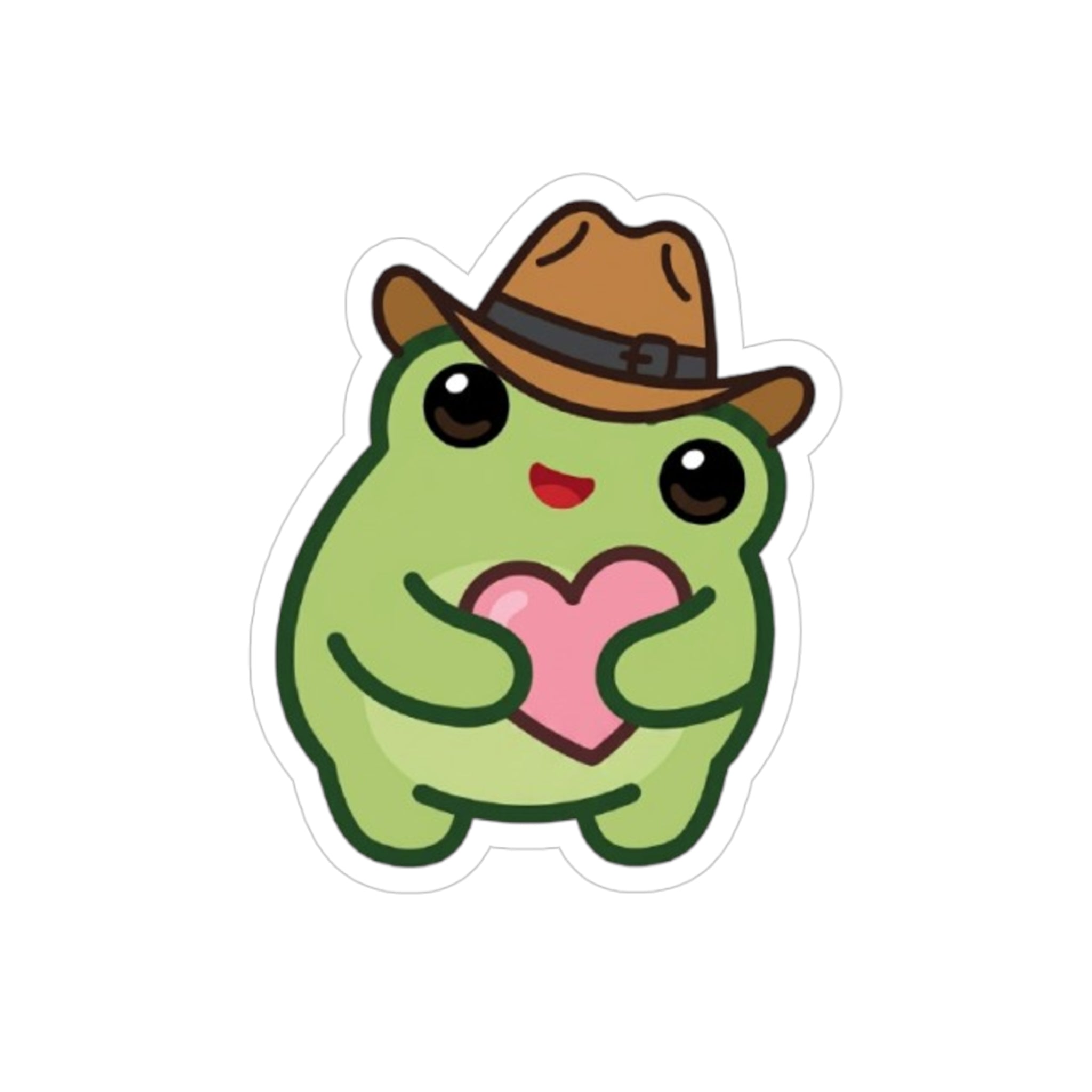 Heart Frog Die-Cut Outdoor Sticker - Waterproof Transparent Logo Decal