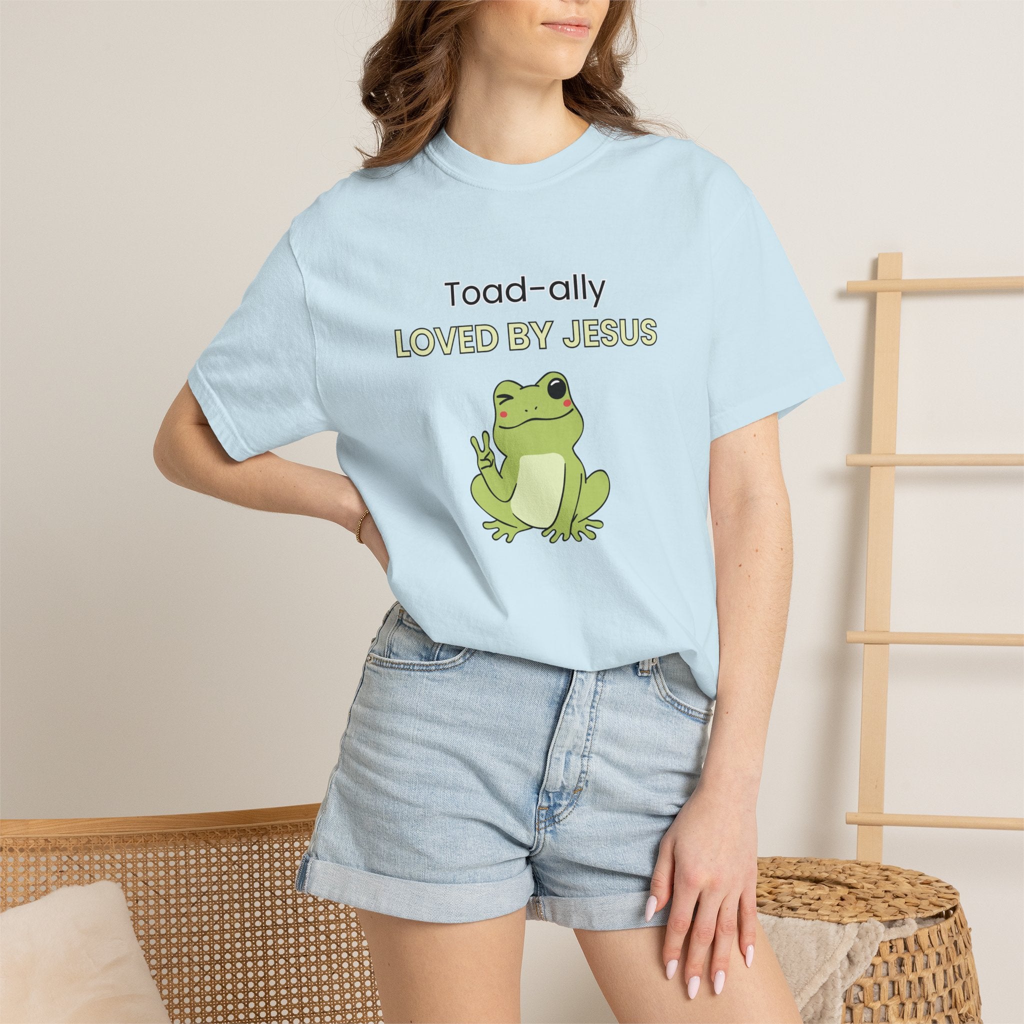 T-shirt - "Toad-ally Loved by Jesus" Cute Frog Christian Tee