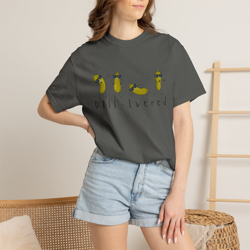 Dill-Livered Pickle Pun T-Shirt — Funny Pickle Lover Tee