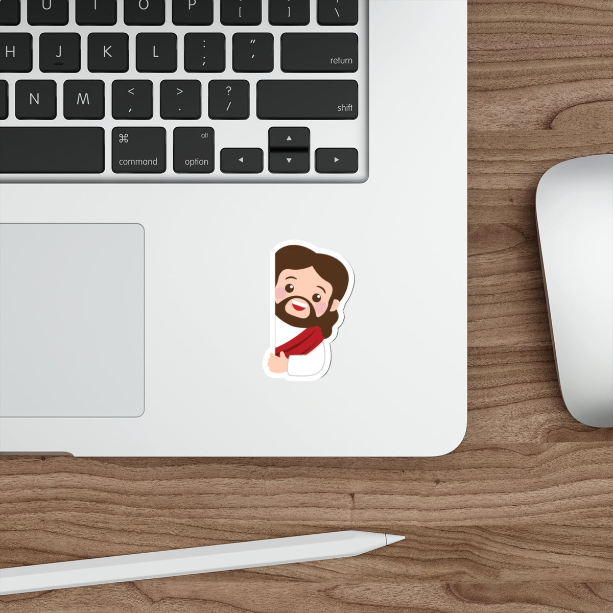Cute Jesus Die-Cut Sticker — Christian Faith Emoji Sticker for Laptops, Bibles & Gifts