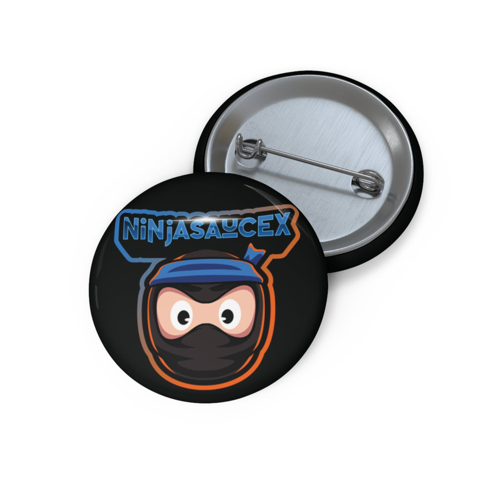 NinjaSauceX Mascot Pin Button — Custom Enamel-Style Badge