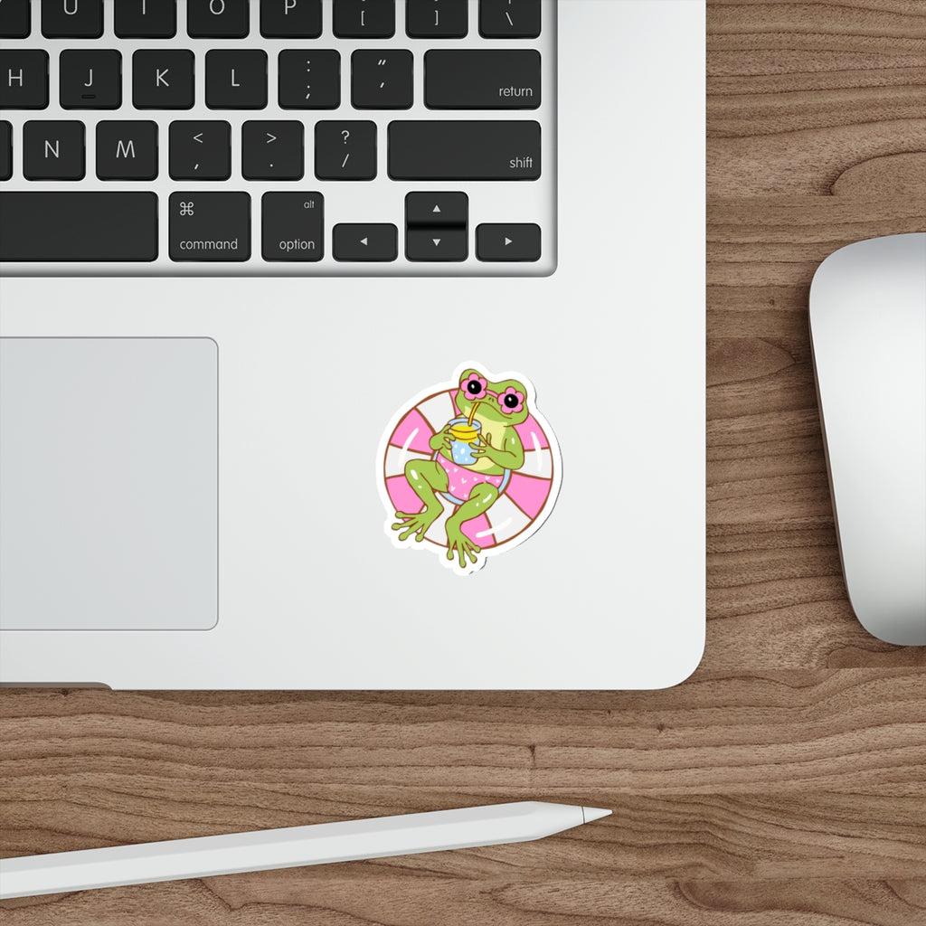 Summer Pool Vibe, Frog on float sticker
