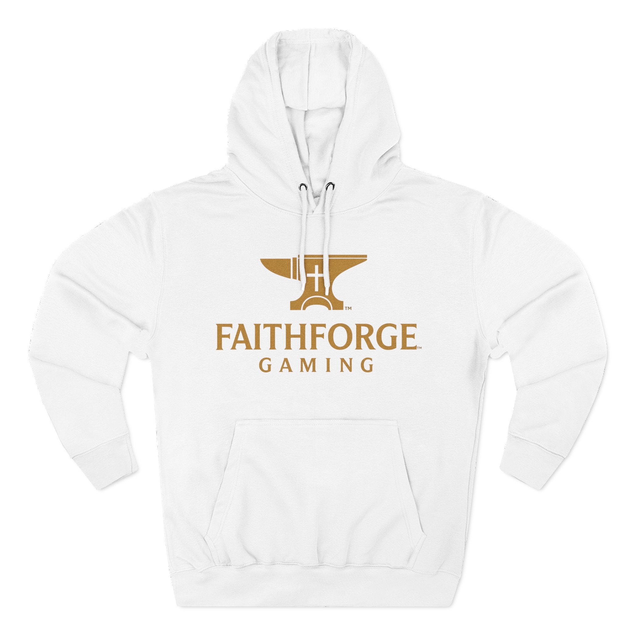 Faithforge Gaming Hoodie — Faith Quote Shield Logo Fleece Hoodie