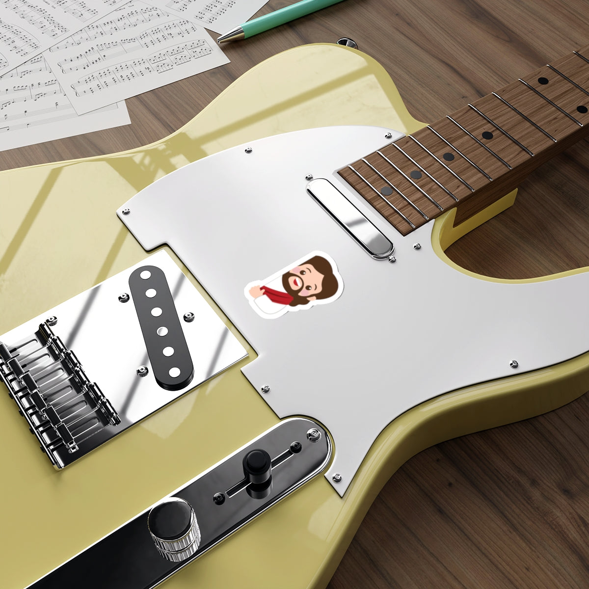 Cute Jesus Die-Cut Sticker — Christian Faith Emoji Sticker for Laptops, Bibles & Gifts