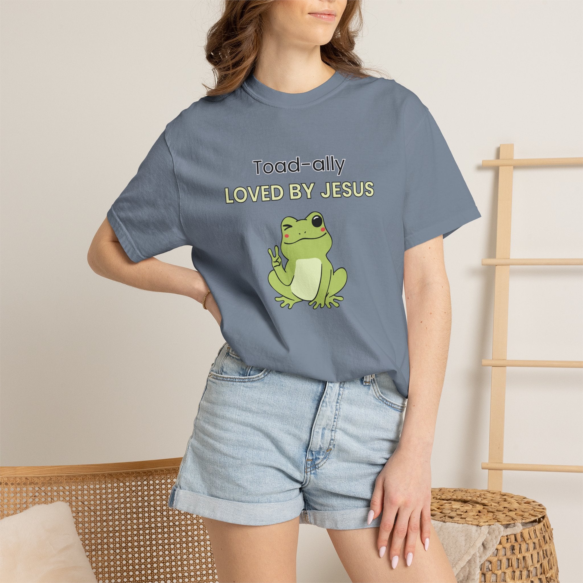T-shirt - "Toad-ally Loved by Jesus" Cute Frog Christian Tee