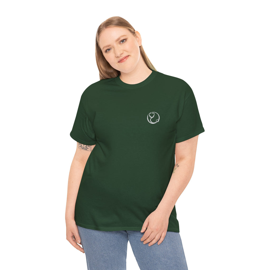 DoctorJSWAYS Let Me Explain T-Shirt — Minimal Logo Black Tee with Bold Back Text