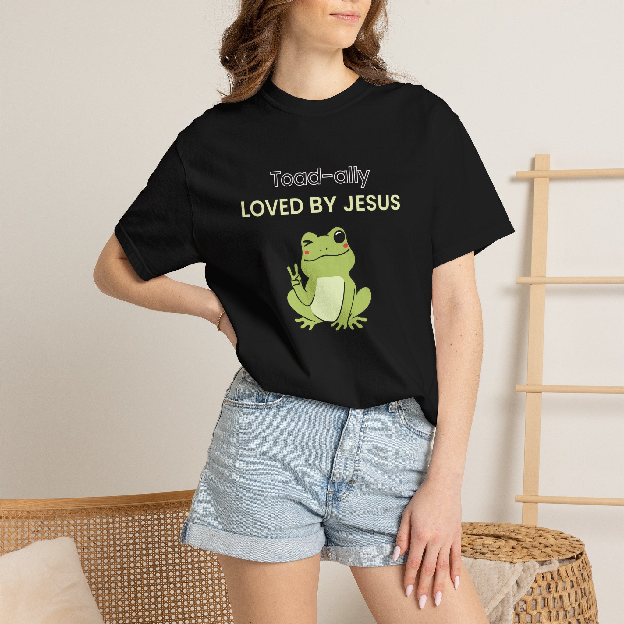 T-shirt - "Toad-ally Loved by Jesus" Cute Frog Christian Tee