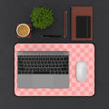 Pink Checker Desk Mat — Cute Pastel Mousepad Desk Pad for Home Office