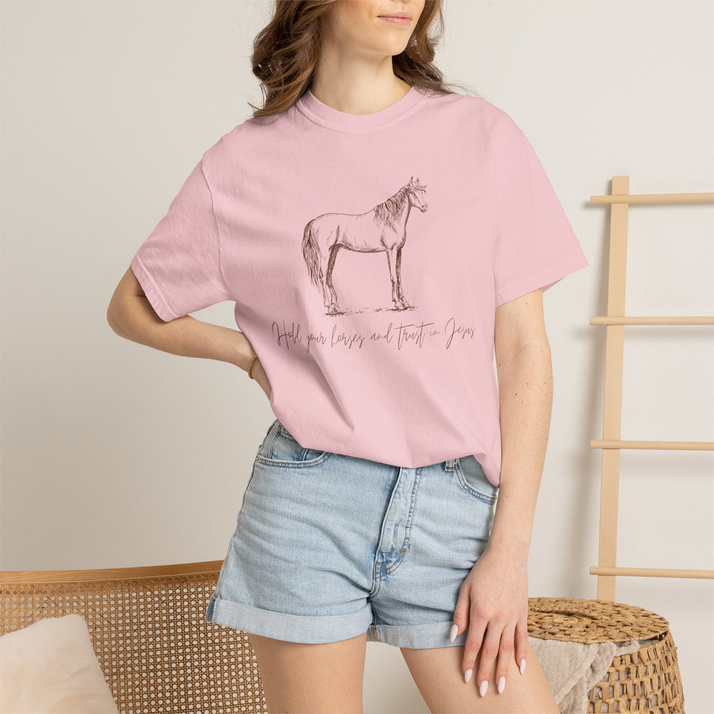 Horse Sketch T‑Shirt — Minimalist Handwritten Quote Tee