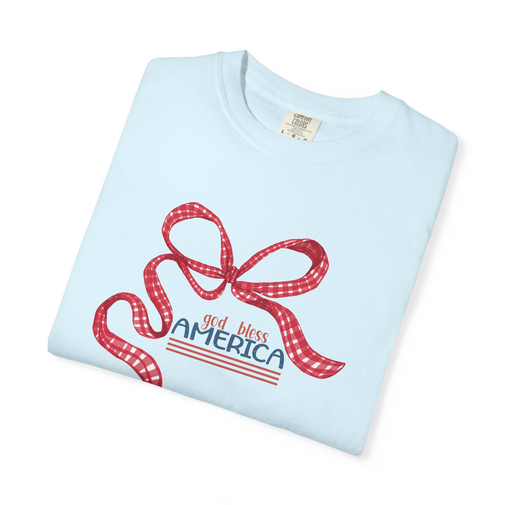 Patriotic Bow T-Shirt — God Bless America Fourth of July Tee