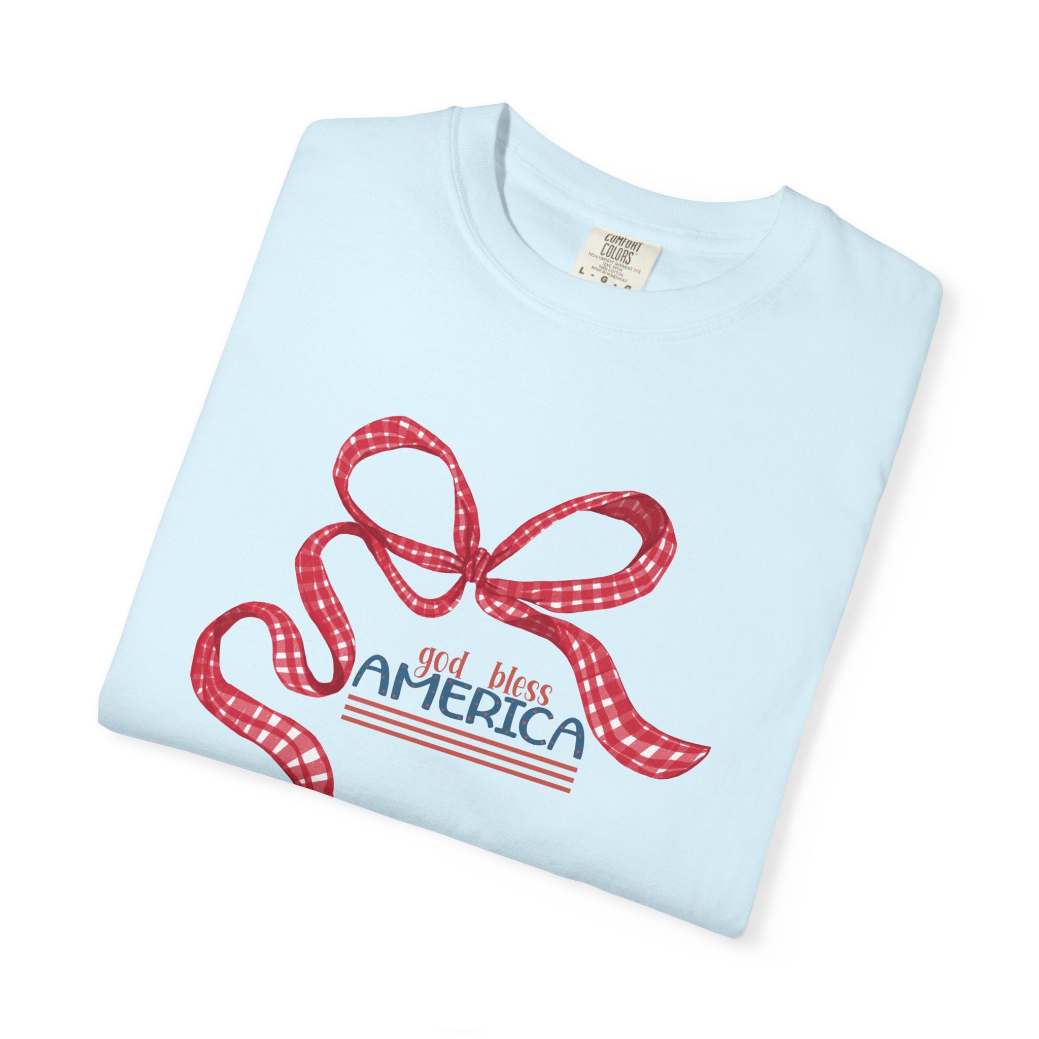 Patriotic Bow T-Shirt — God Bless America Fourth of July Tee