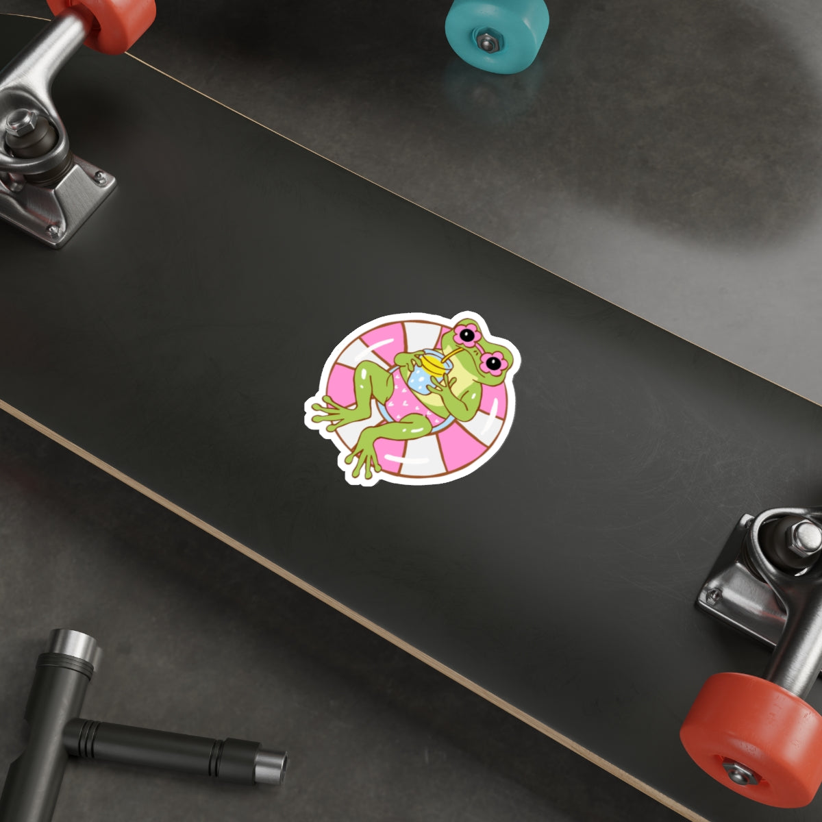 Summer Pool Vibe, Frog on float sticker