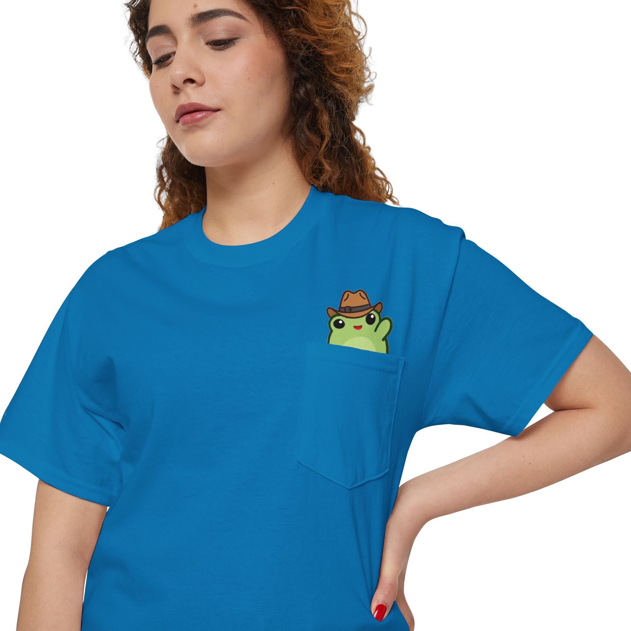 Pocket Frog Tee — Cute Cowboy Frog Pocket Graphic T-Shirt