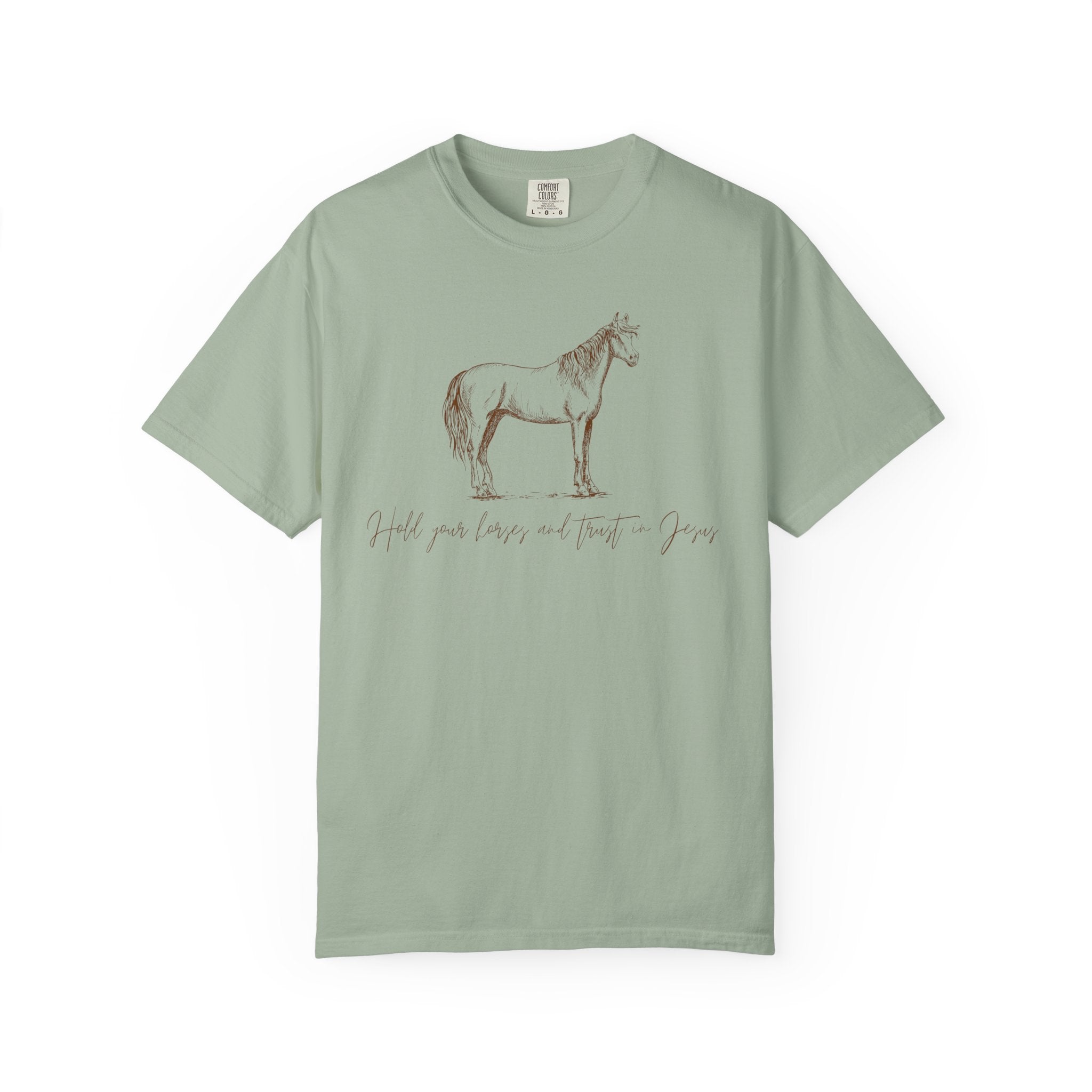 Horse Sketch T‑Shirt — Minimalist Handwritten Quote Tee