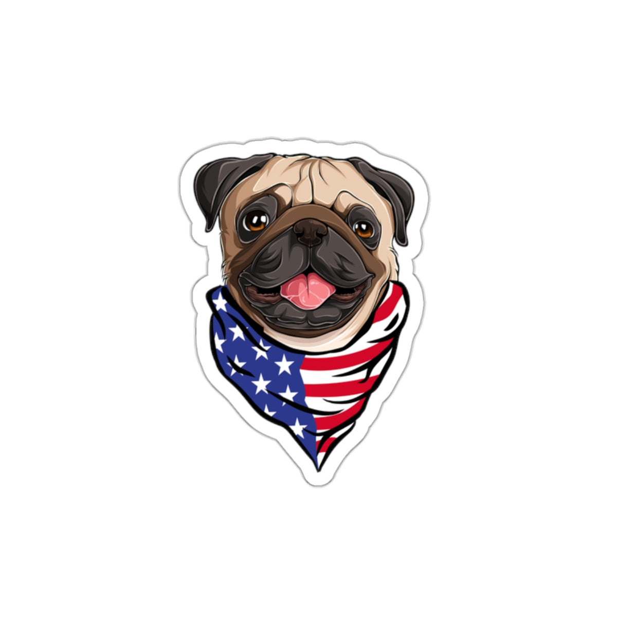 Patriotic Sticker Pack — Puggy Love 4th of July Red White Blue Die-Cut Stickers