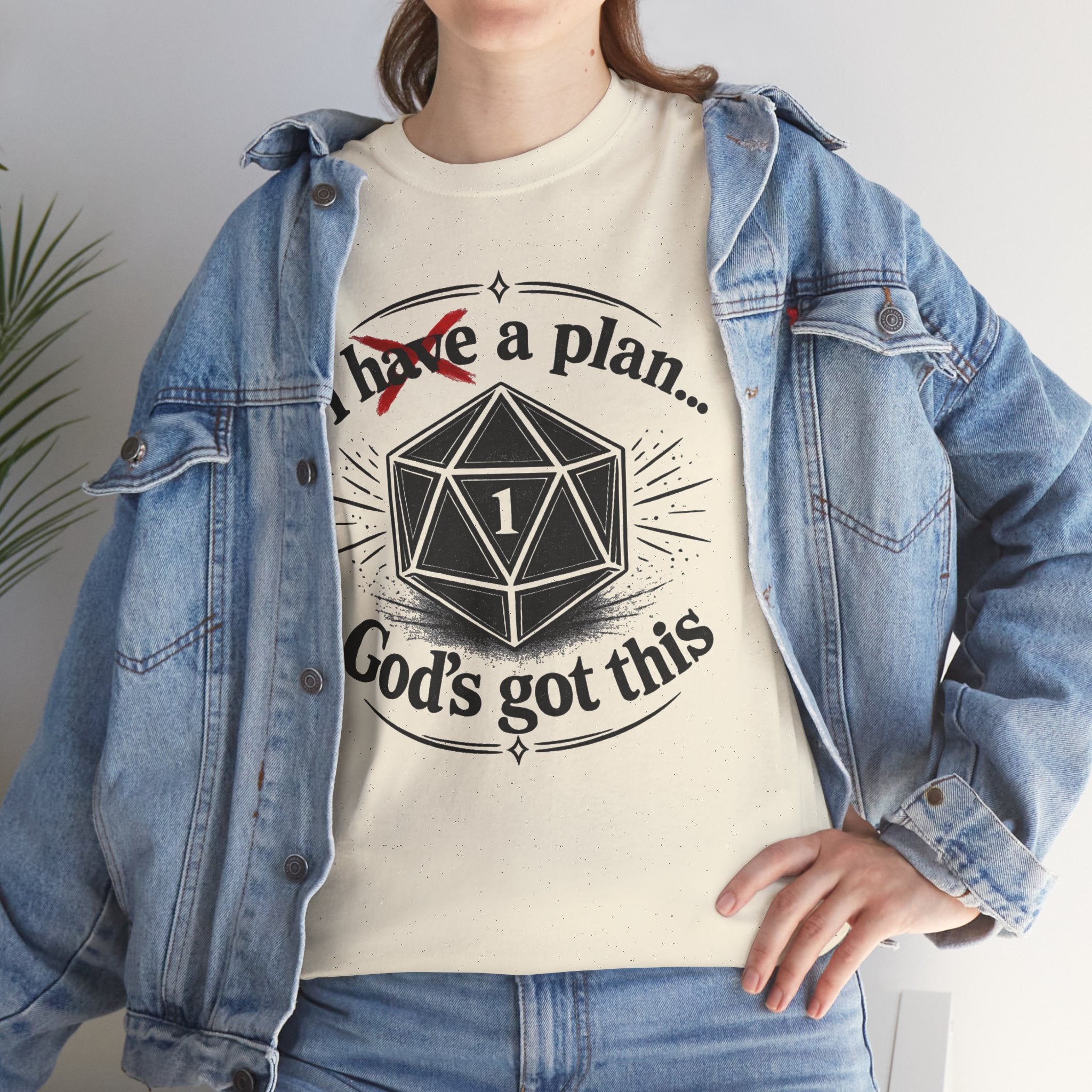 I XhaveX a plan... God’s Got This T-Shirt Dark — D20 Dice Faith Gamer Tee