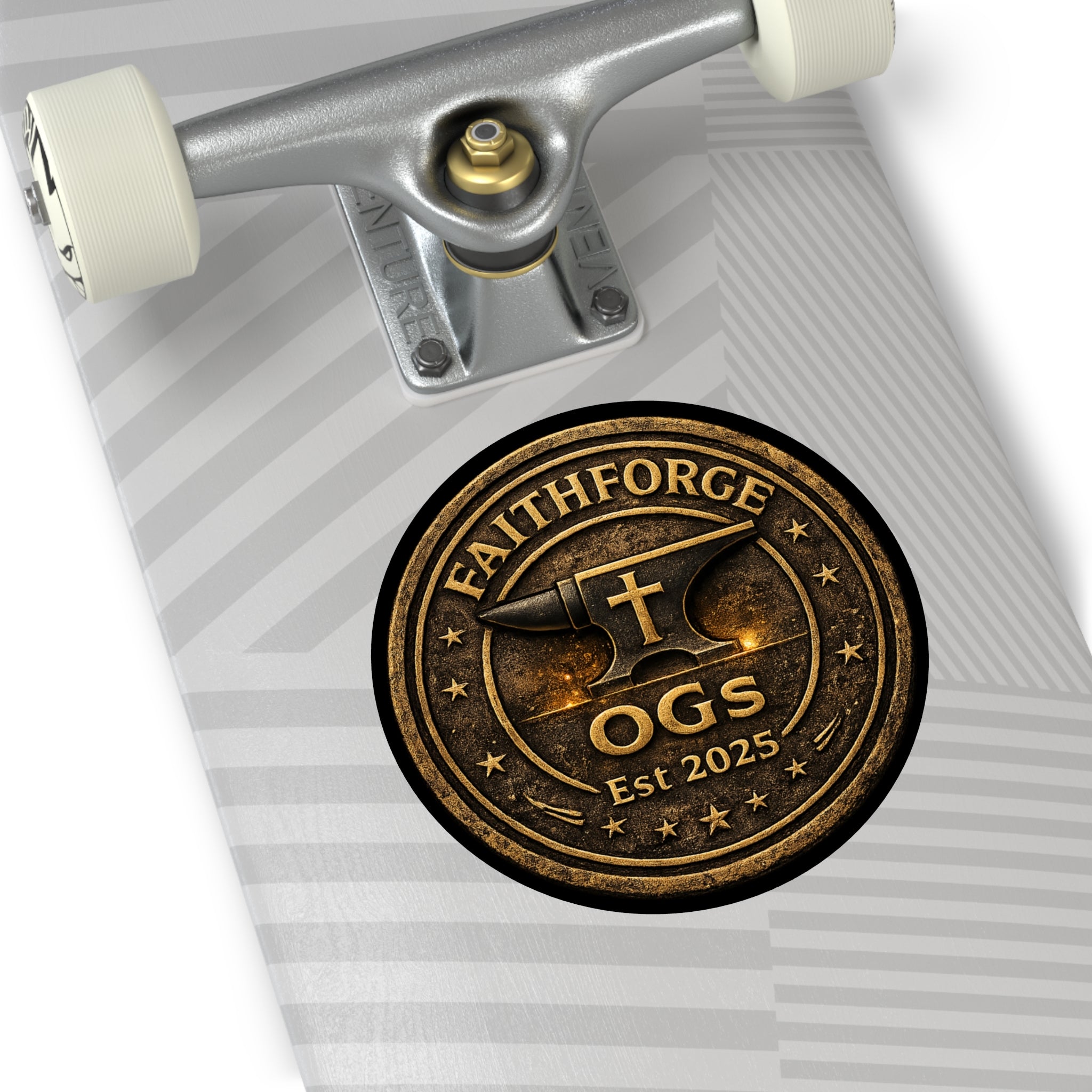 Copy of FaithForge Gaming Round Vinyl Sticker — Gold OG Anvil Round