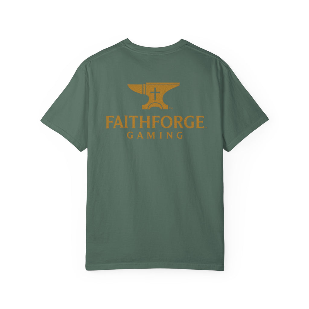 FaithForge Gaming T-Shirt — Logo Tee with Anvil & Cross (Christian Gamer Apparel)