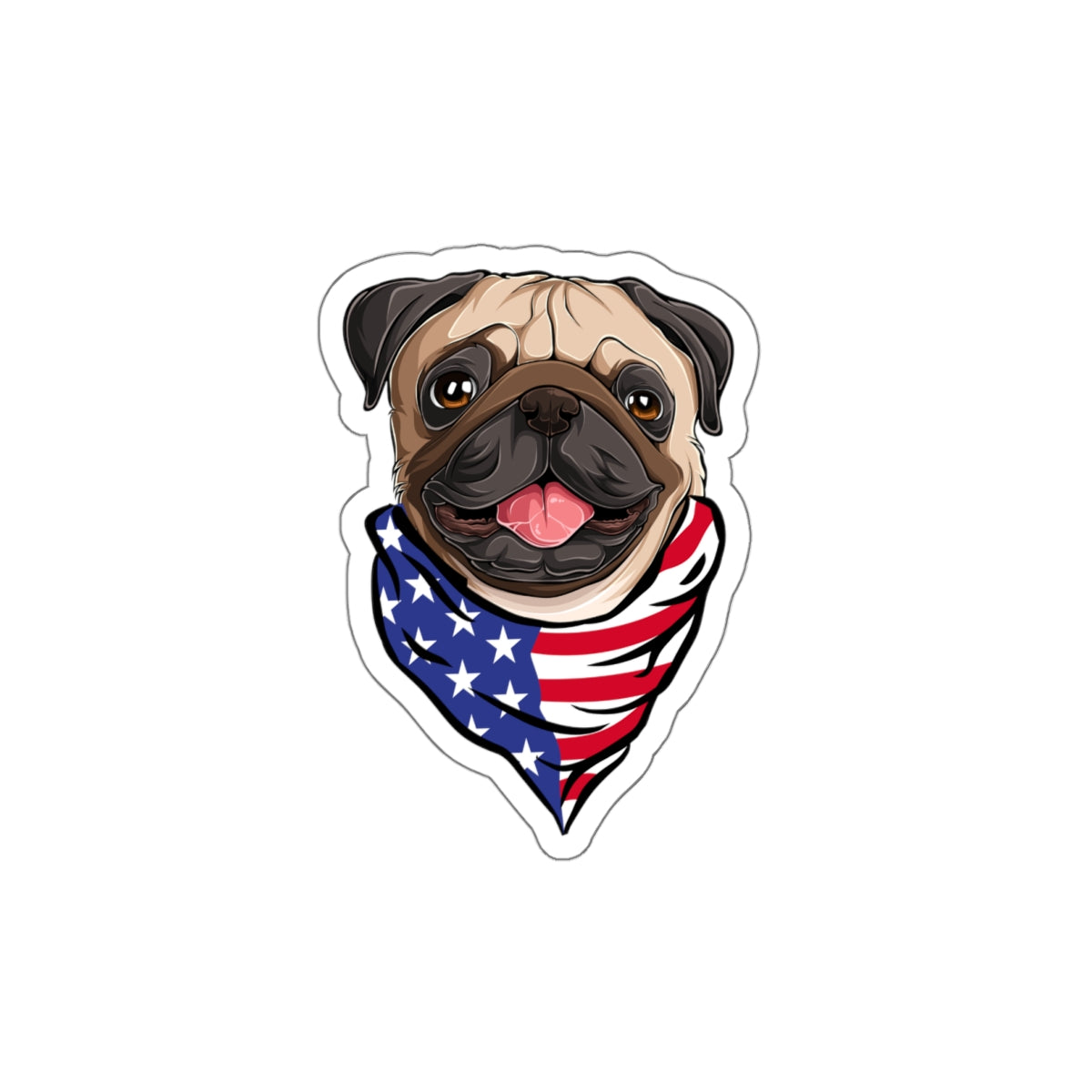 Patriotic Sticker Pack — Puggy Love 4th of July Red White Blue Die-Cut Stickers
