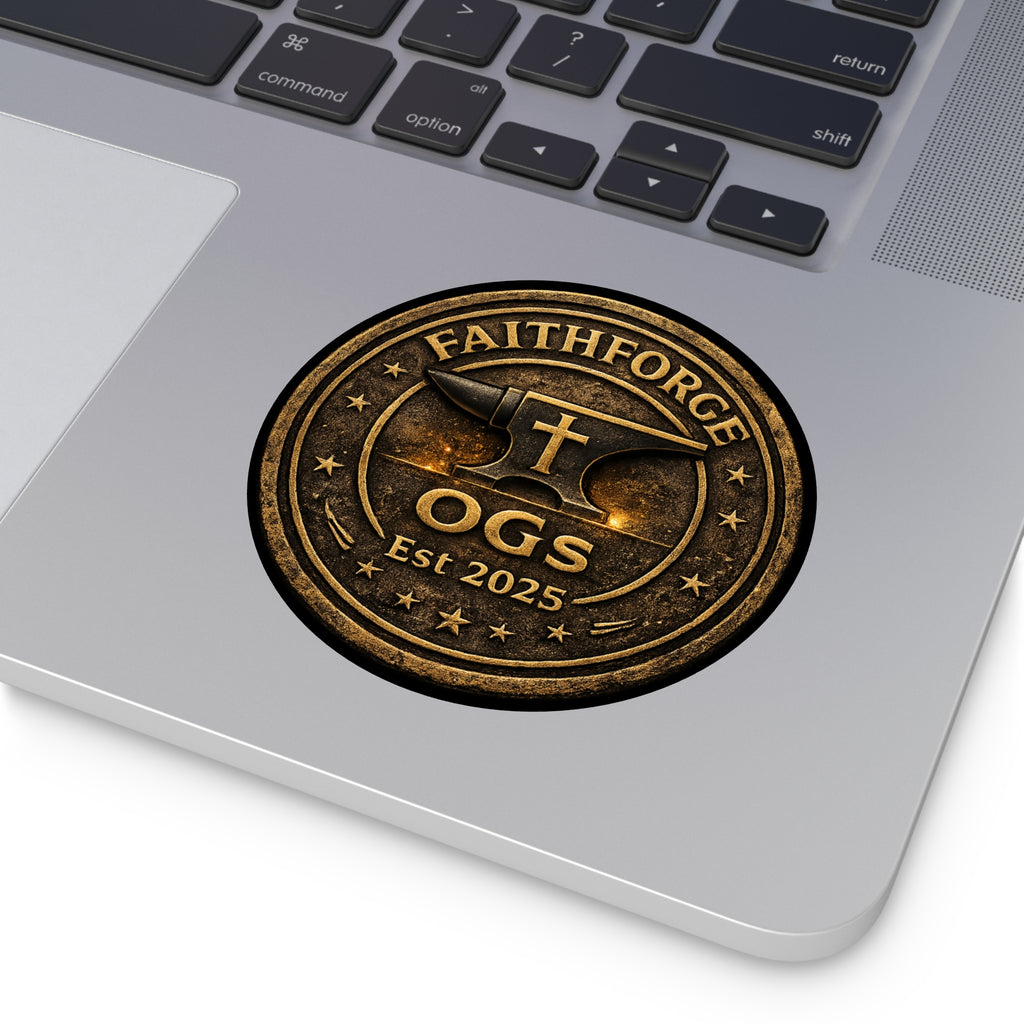 Copy of FaithForge Gaming Round Vinyl Sticker — Gold OG Anvil Round