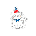 Patriotic Sticker Pack — Winking Cat 4th of July Red White Blue Die-Cut Stickers