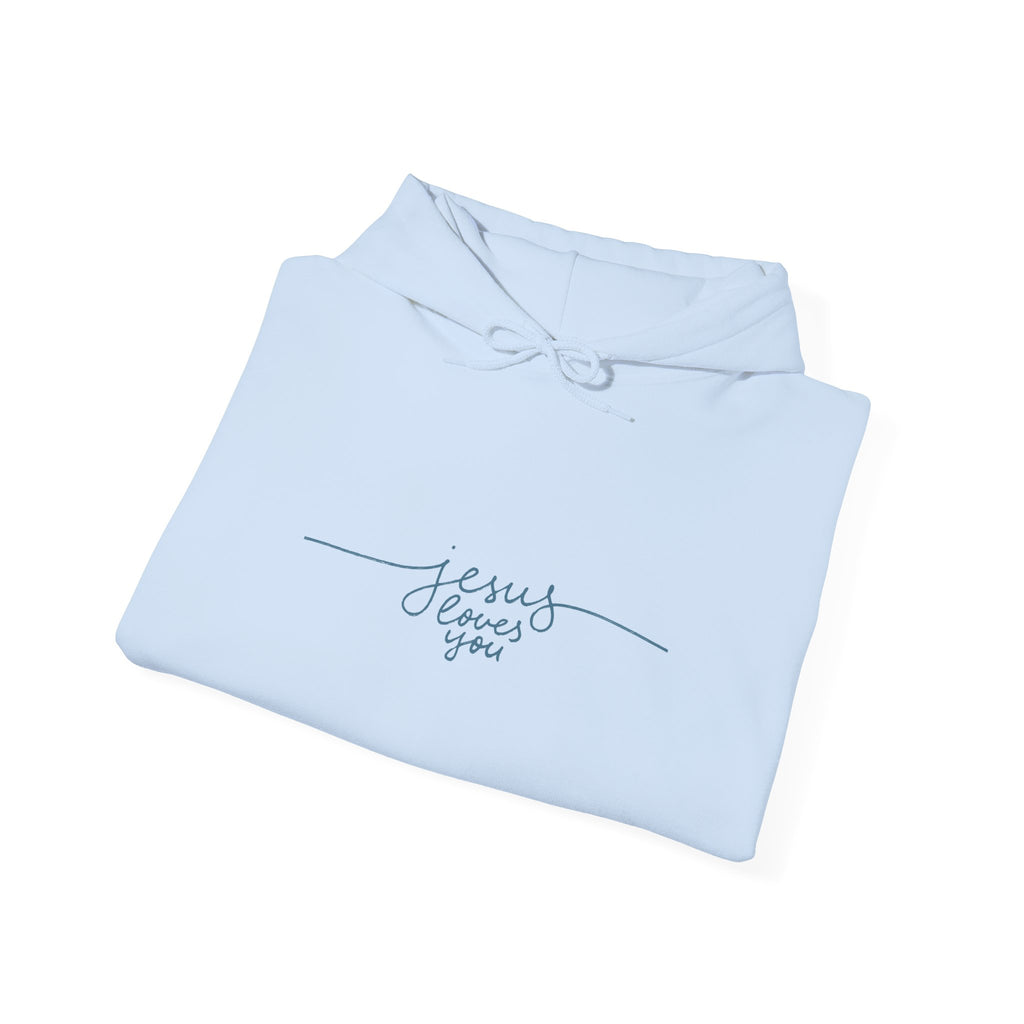 Jesus Loves You Script Hoodie — Minimal Christian Faith Pullover