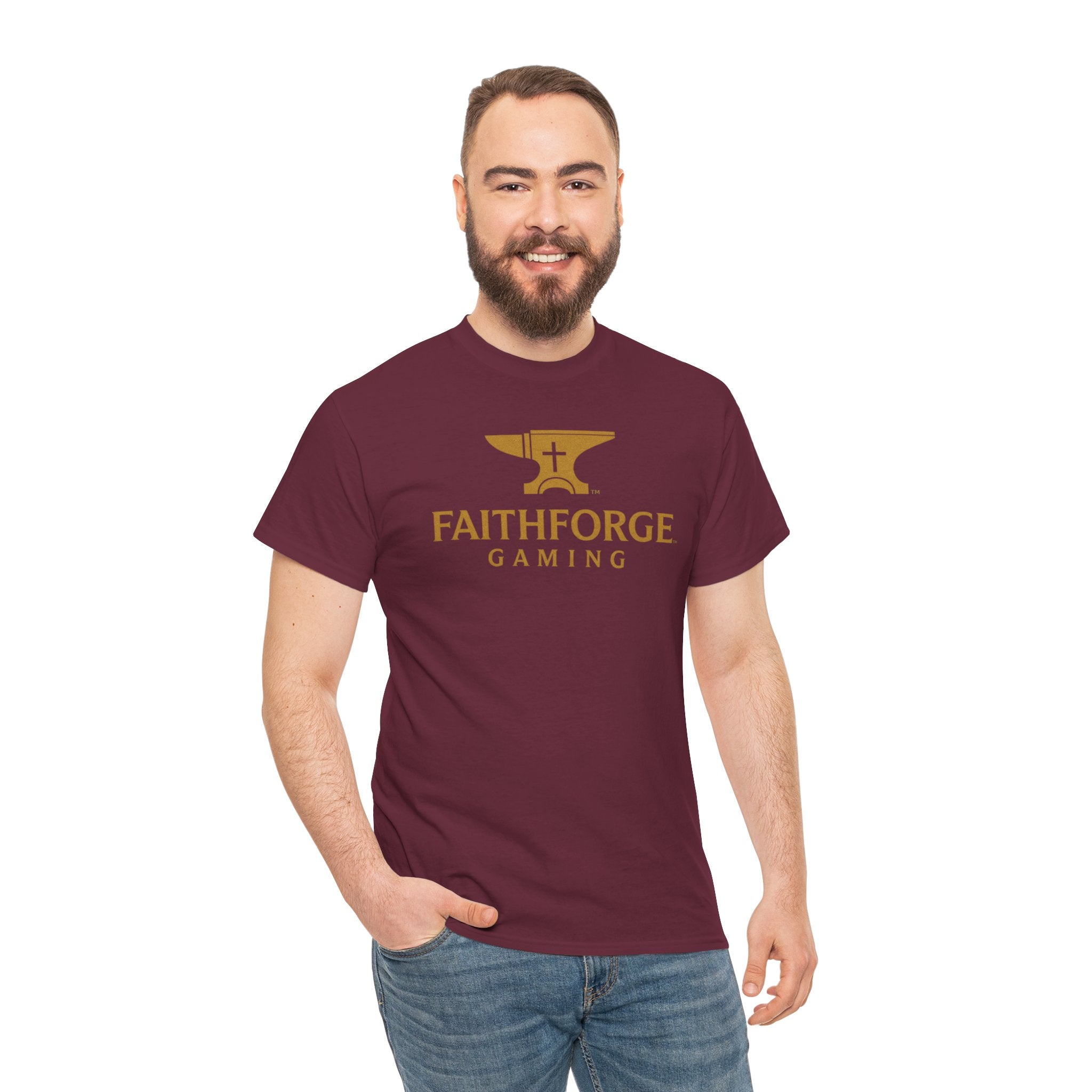 (Canada) FaithForge Gaming T-Shirt — Anvil & Cross Logo Tee for Christian Gamers
