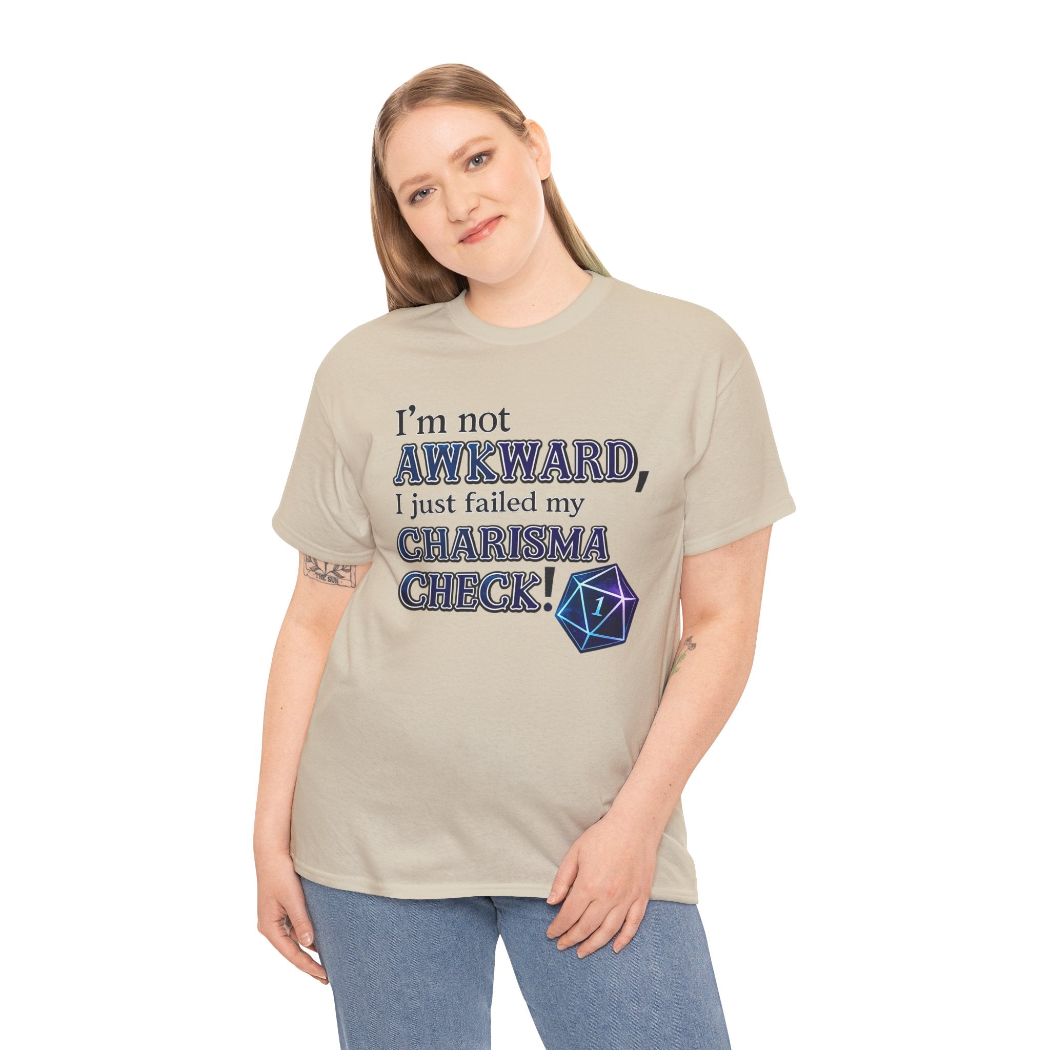T-Shirt - "I’m Not Awkward, I Just Failed My Charisma Check" D20 RPG Tee