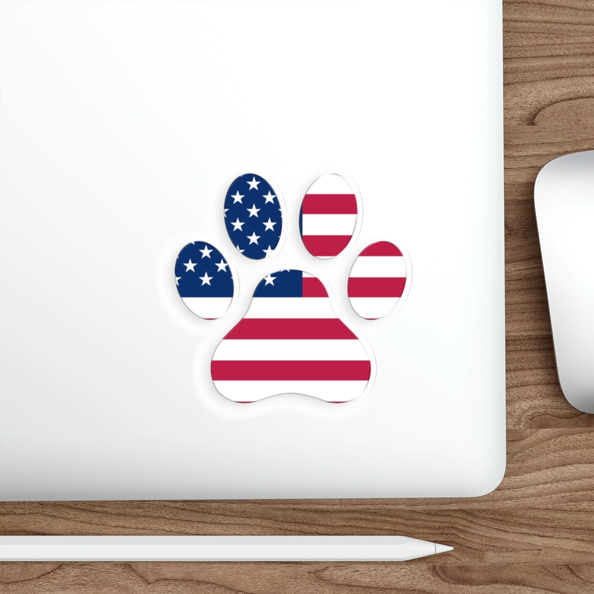 Patriotic Sticker Pack — USA Paw Print 4th of July Red White Blue Die-Cut Stickers